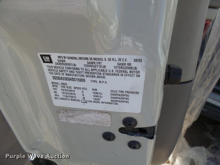 image for item L3357 2003 Buick Rendezvous SUV