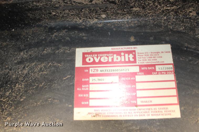 image for item DA4488 2008 Overbilt step deck trailer