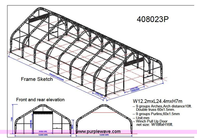 image for item F1497 40' x 80' x 23' double truss storage building