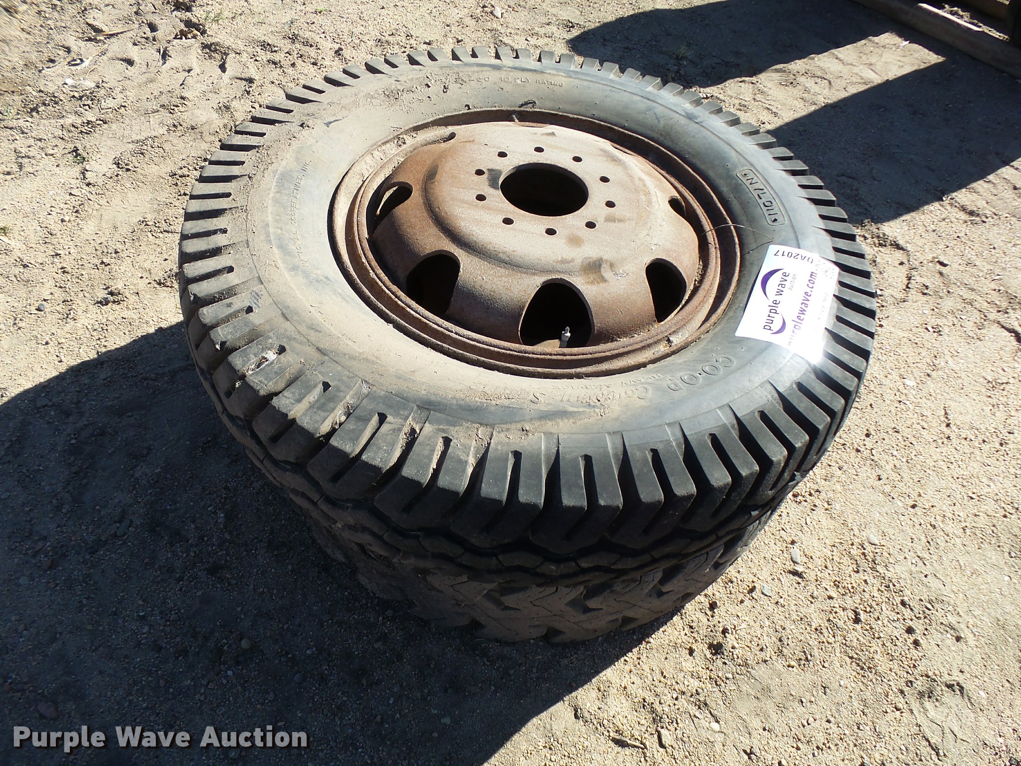 (2) 8.2520 tires and wheels in Kinsley, KS Item DA2017 sold Purple