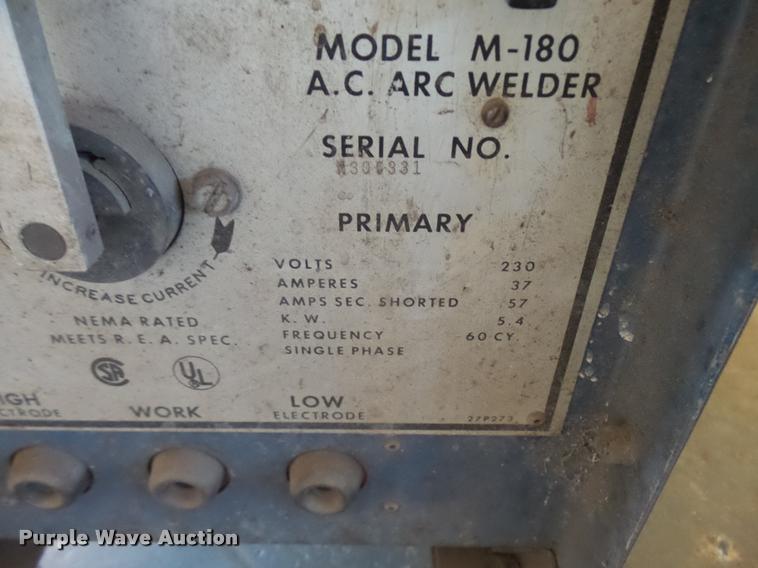 image for item AH9896 Miller M-180 arc welder