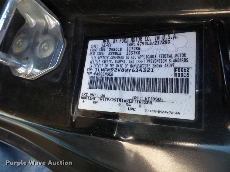 image for item BG9652 1998 Lincoln Mark VIII