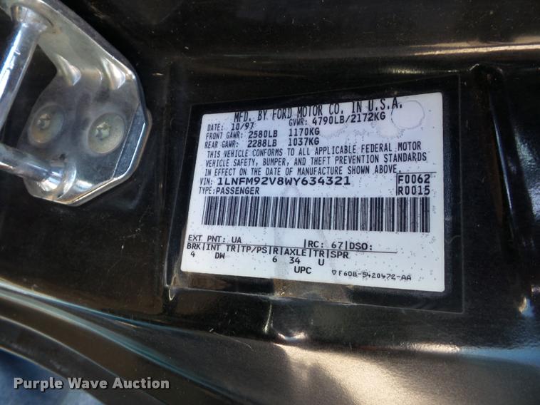 image for item BG9652 1998 Lincoln Mark VIII