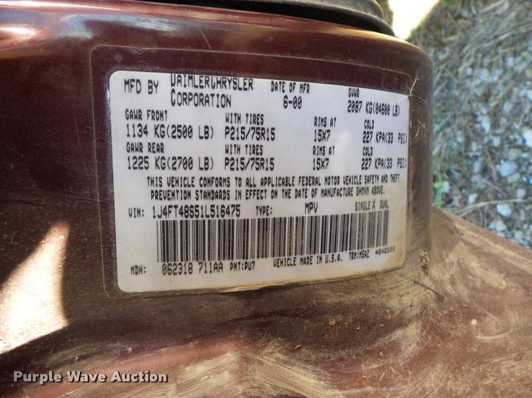 image for item BG9662 2001 Jeep Cherokee SUV