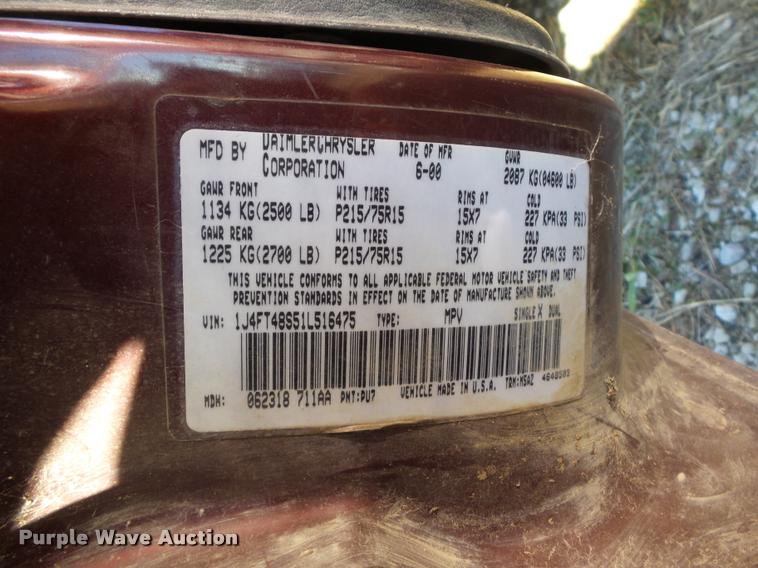 image for item BG9662 2001 Jeep Cherokee SUV