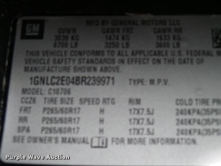 image for item CC9004 2011 Chevrolet Tahoe Police SUV