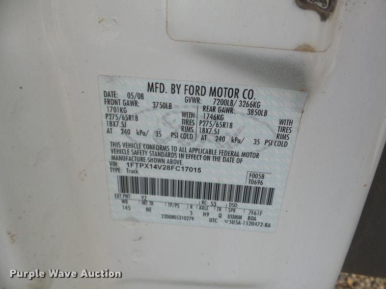 image for item DA2969 2008 Ford F150 SuperCab pickup truck