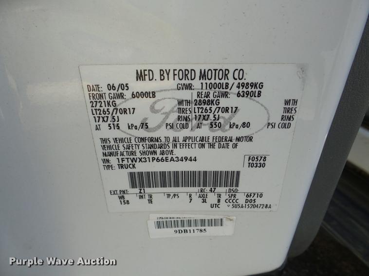 image for item DA2971 2006 Ford F350 Super Duty SuperCab pickup truck