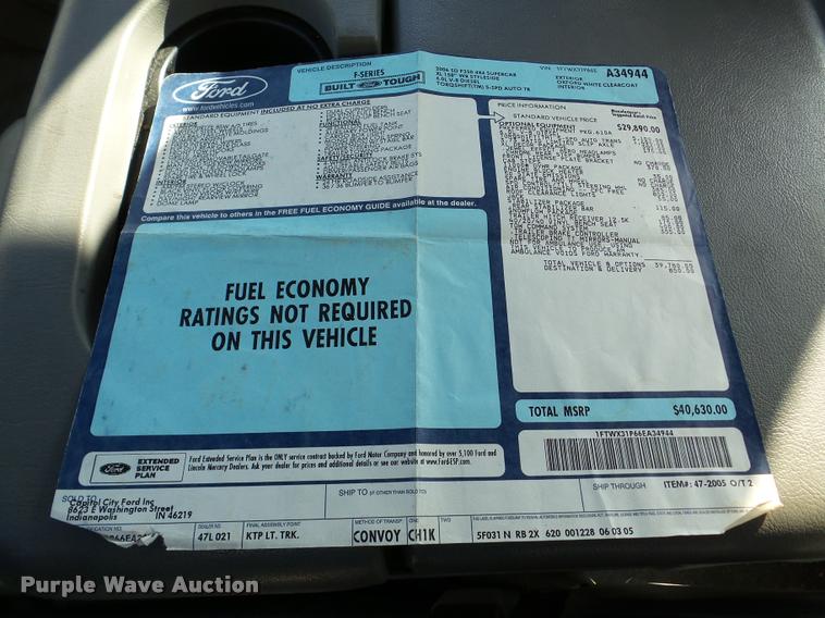 image for item DA2971 2006 Ford F350 Super Duty SuperCab pickup truck