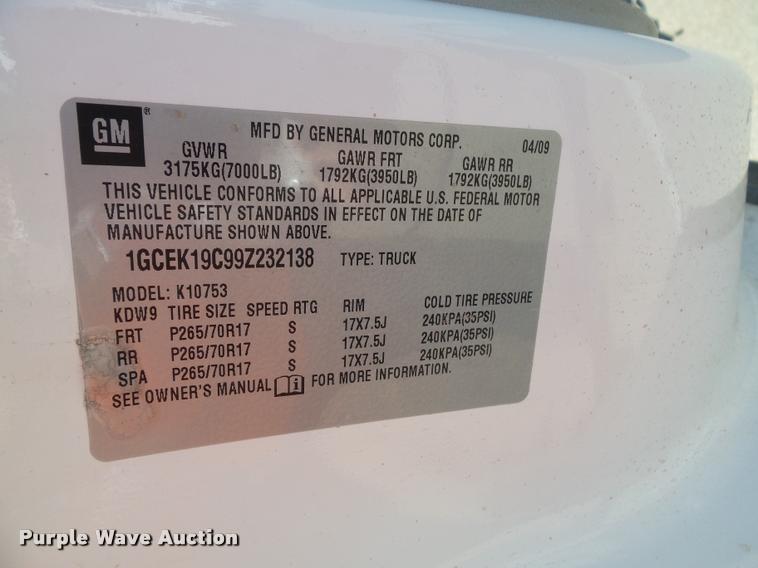 image for item DA3780 2009 Chevrolet Silverado 1500 Ext. Cab pickup truck