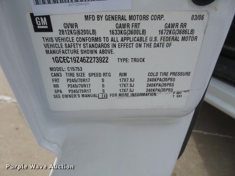 image for item DA3795 2006 Chevrolet Silverado 1500 Ext. Cab pickup truck