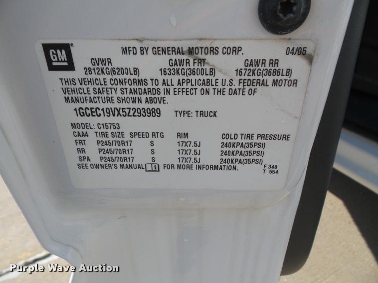 image for item DA3797 2005 Chevrolet Silverado 1500 Ext. Cab pickup truck