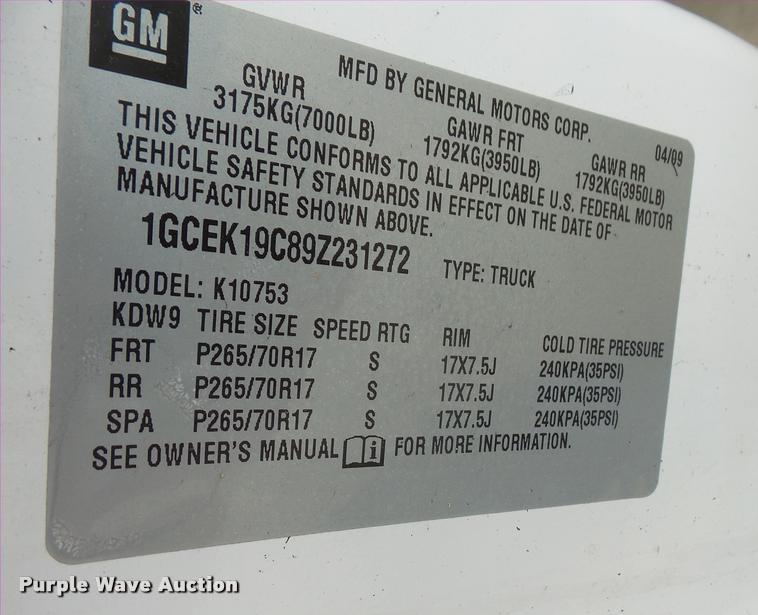 image for item DA3816 2009 Chevrolet Silverado 1500 Ext. Cab pickup truck