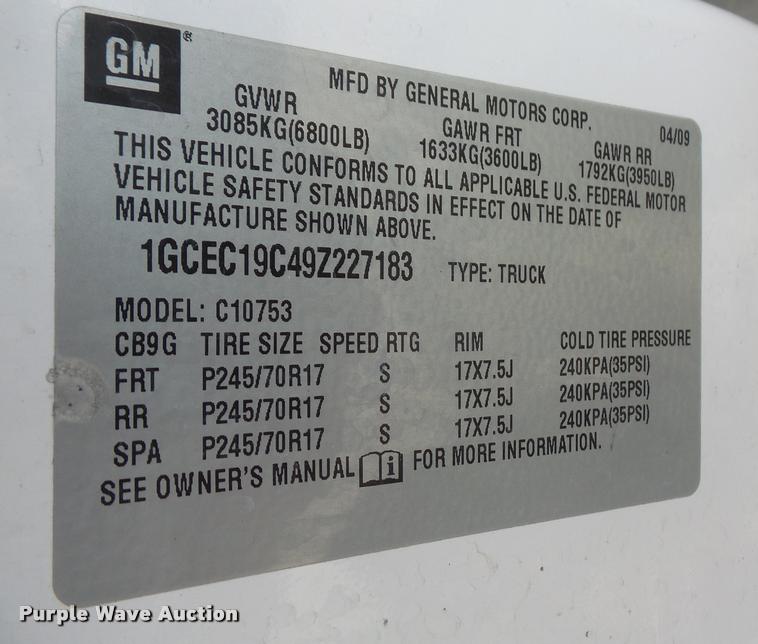 image for item DA3817 2009 Chevrolet Silverado 1500 Ext. Cab pickup truck