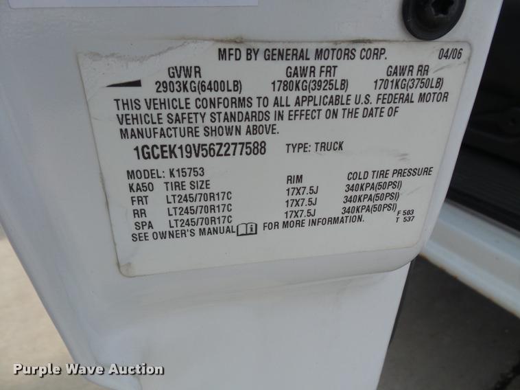 image for item DA3818 2006 Chevrolet Silverado 1500 Ext. Cab pickup truck