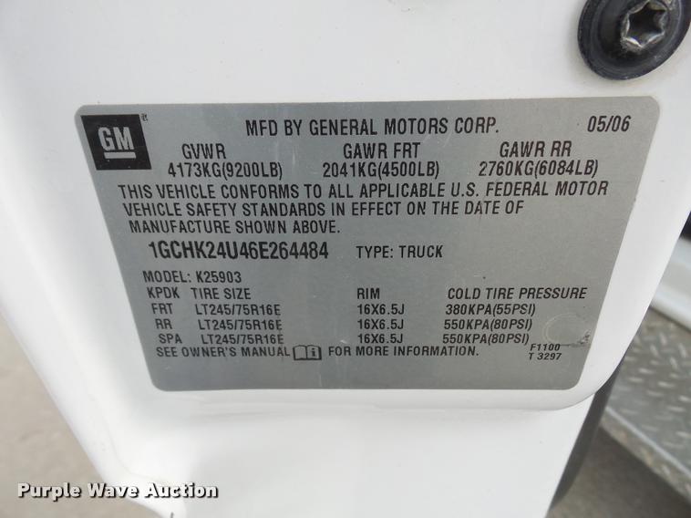 image for item DA3821 2006 Chevrolet Silverado 2500HD pickup truck