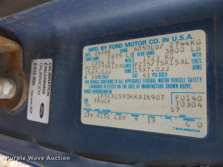 image for item DA3918 1989 Ford F150 SuperCab pickup truck