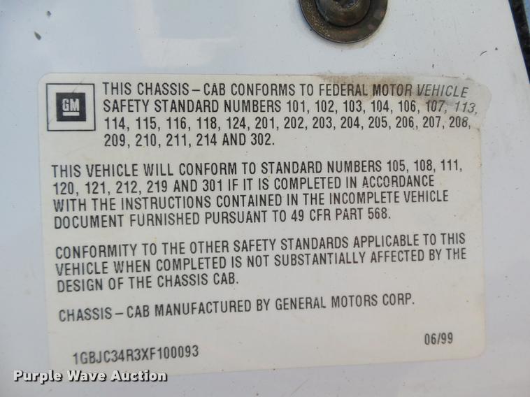 image for item DB4561 1999 Chevrolet 3500 flatbed pickup truck