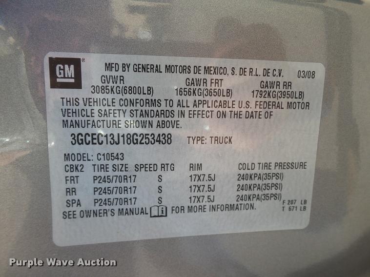 image for item DB4563 2008 Chevrolet Silverado 1500 LT Crew Cab pickup truck