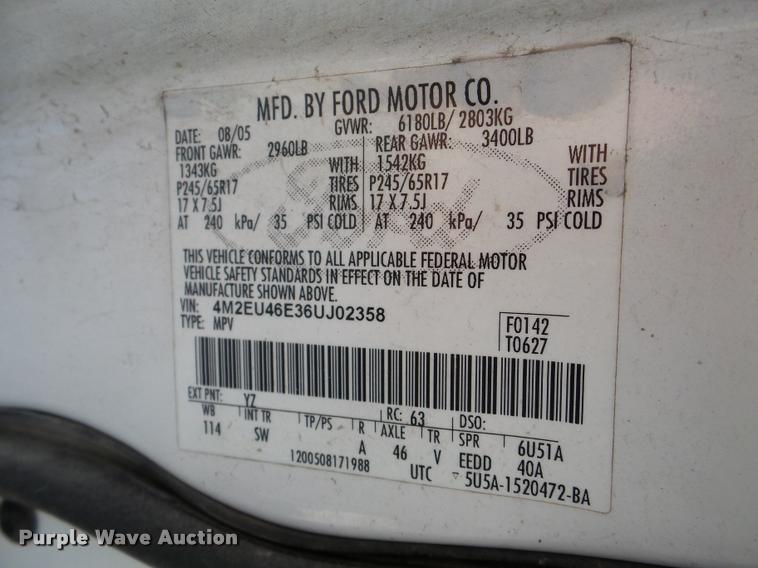 image for item F1427 2006 Mercury Mountaineer SUV