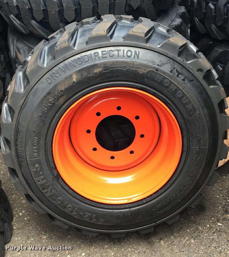 (4) 12x16.5 directional skid steer tires in Tonganoxie, KS Item F1470
