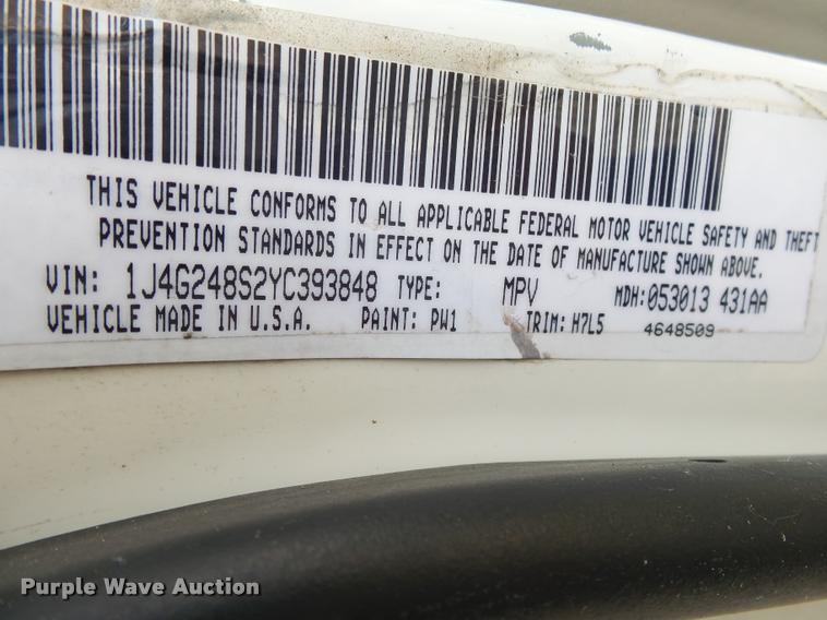 image for item K1054 2000 Jeep Grand Cherokee Laredo SUV