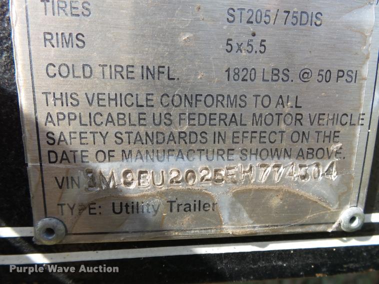 image for item K1067 2014 MMLJ sandblasting trailer