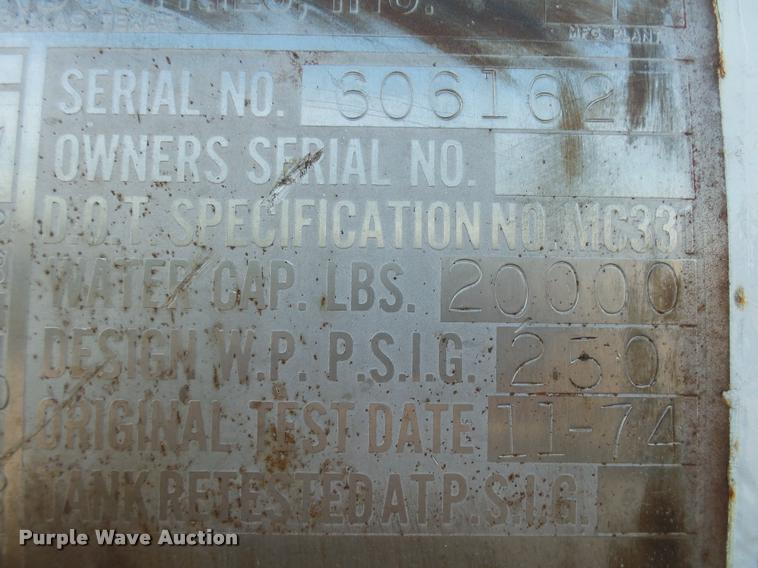 image for item K1068 1974 Trinity propane tank