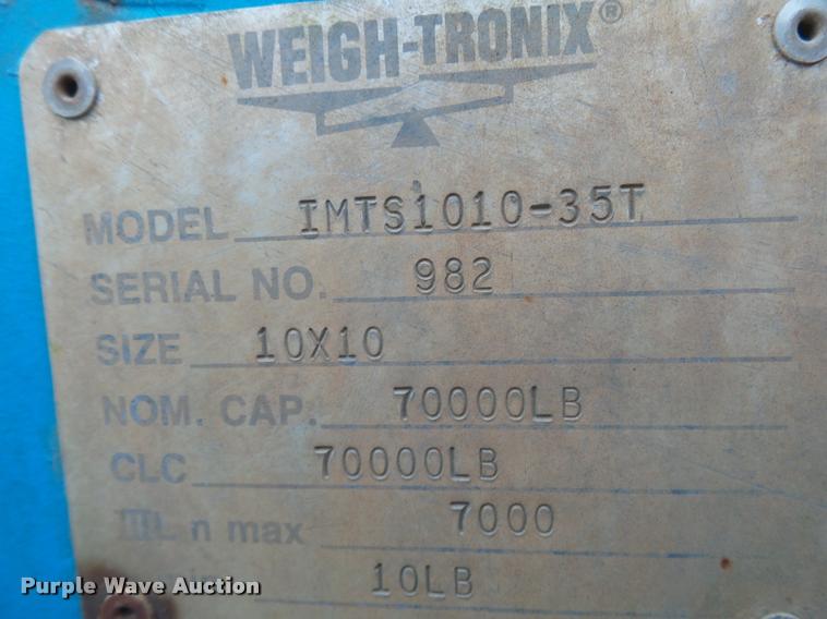 image for item K1071 Weigh-Tronix IMTS1010-35T scale