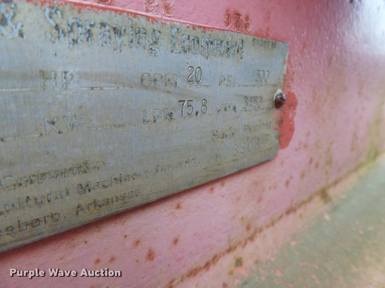 image for item K5617 1997 Shop built FMC D020E500S pressure washer trailer