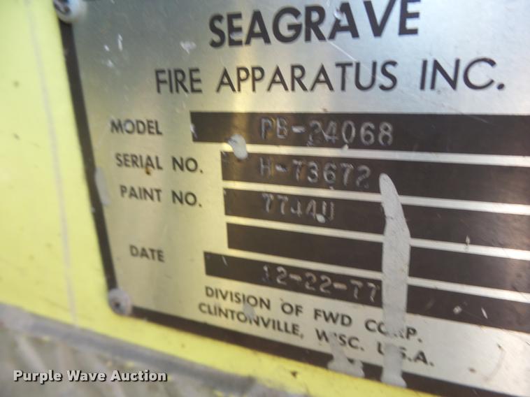 image for item K5632 1978 Seagrave fire truck