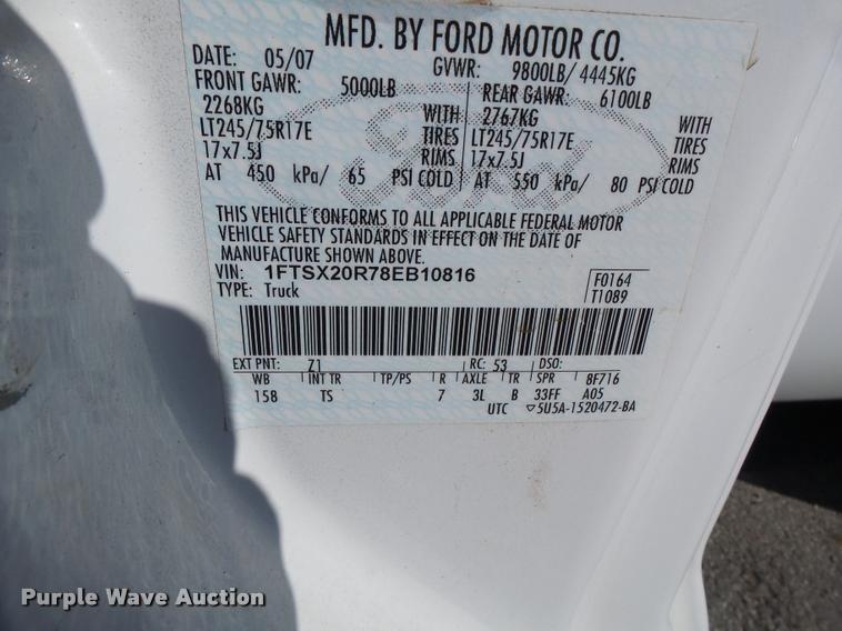 image for item K5657 2008 Ford F250 Super Duty SuperCab pickup truck