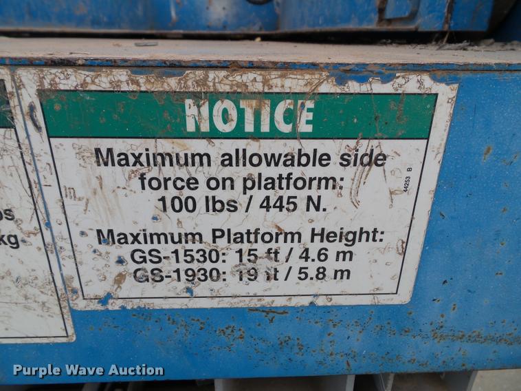 image for item K8071 Genie GS-1930 scissor lift