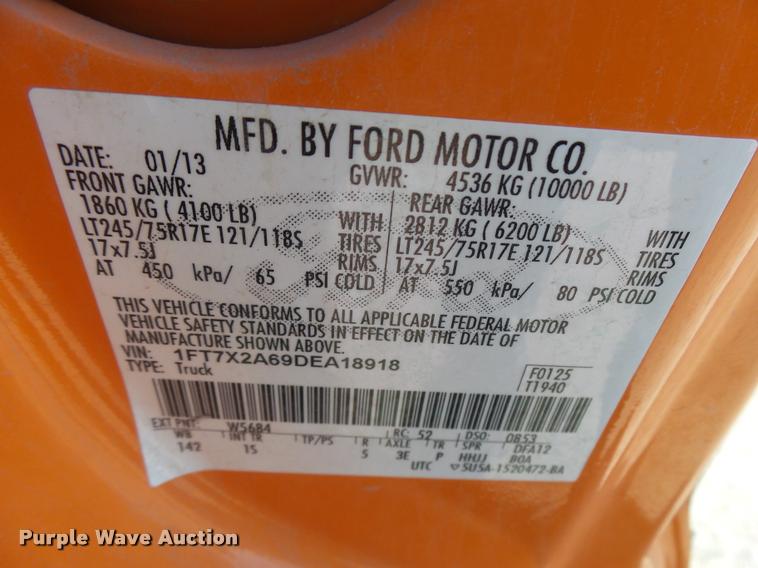 image for item L3302 2013 Ford F250 Super Duty SuperCab pickup truck