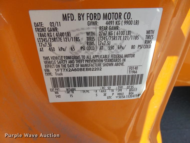 image for item L3303 2011 Ford F250 Super Duty SuperCab pickup truck