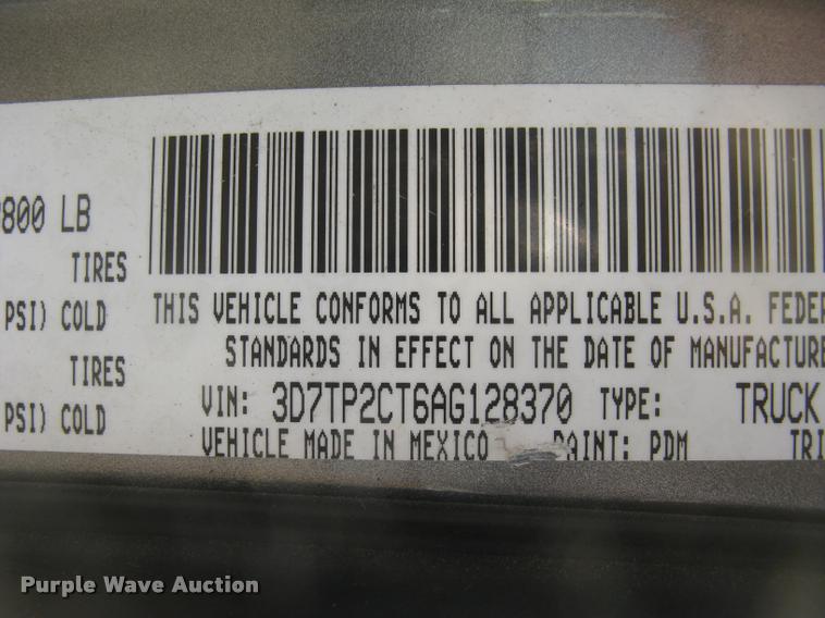 image for item L3904 2010 Dodge Ram 2500HD Crew Cab pickup truck