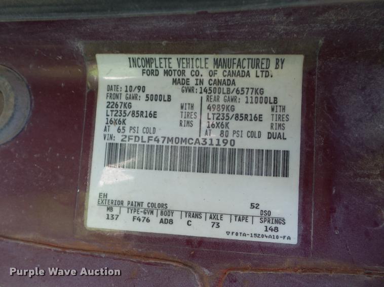 image for item L4418 1991 Ford F450 Super Duty dump truck