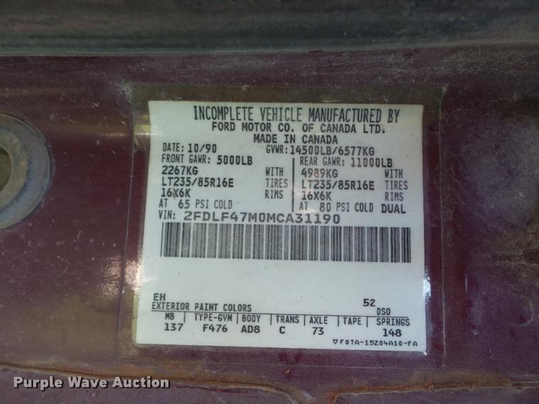 image for item L4418 1991 Ford F450 Super Duty dump truck