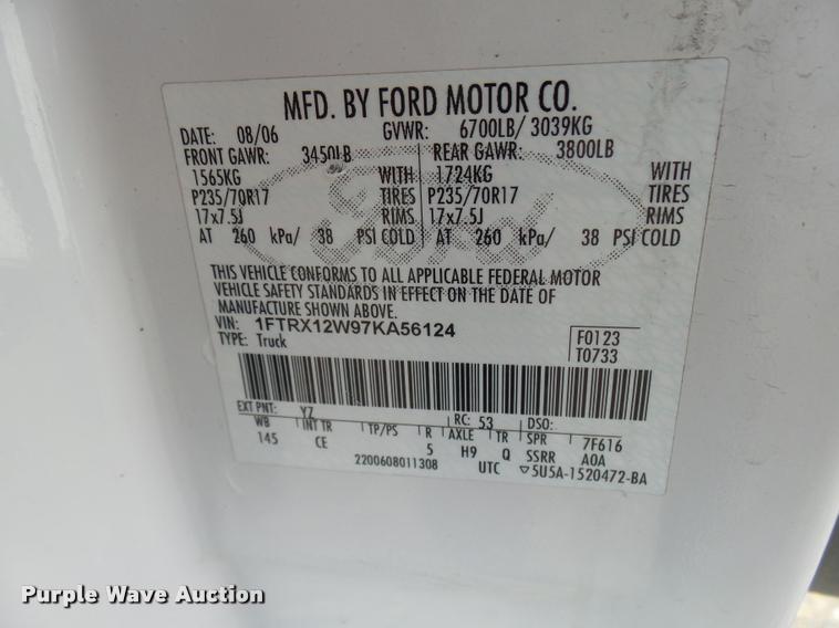 image for item L7135 2007 Ford F150 XL SuperCab pickup truck