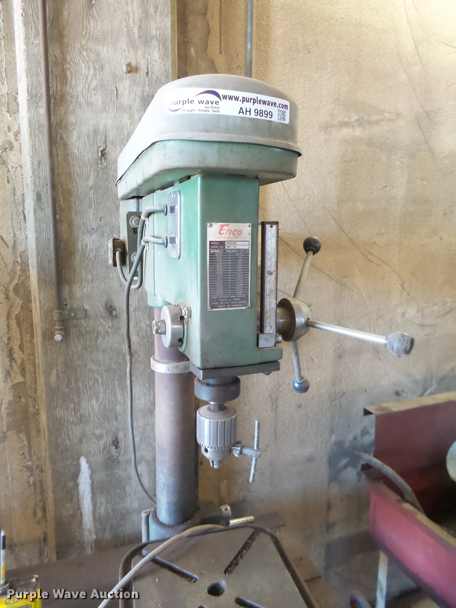 Enco 40030 drill press in Wichita, KS Item AH9899 sold Purple Wave
