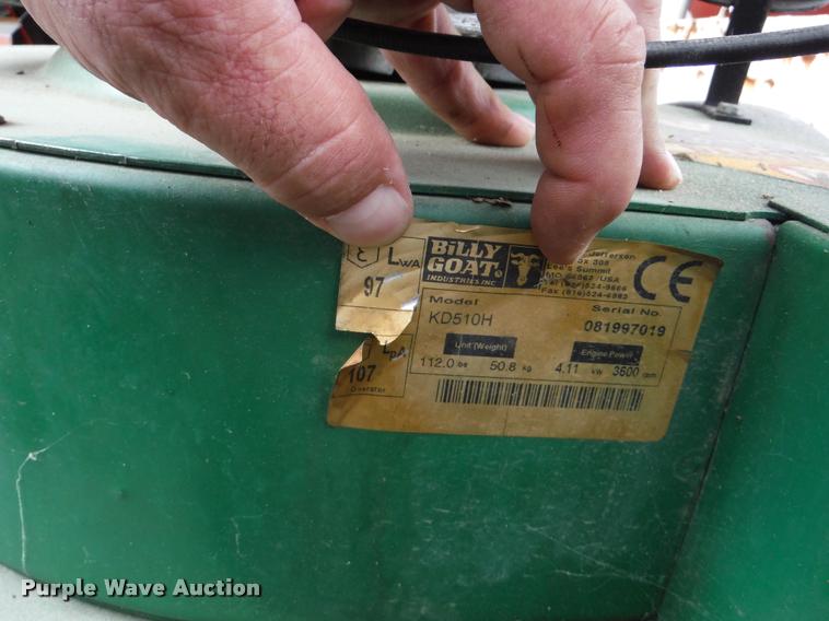 image for item CC9513 1997 Billy Goat KD510H lawn vacuum