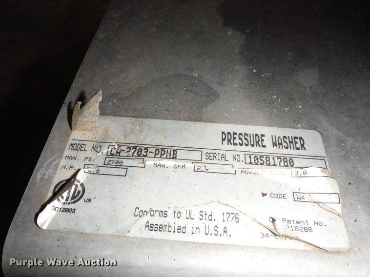image for item CC9521 2012 Mi-T-M CA-2703-PPHB pressure washer