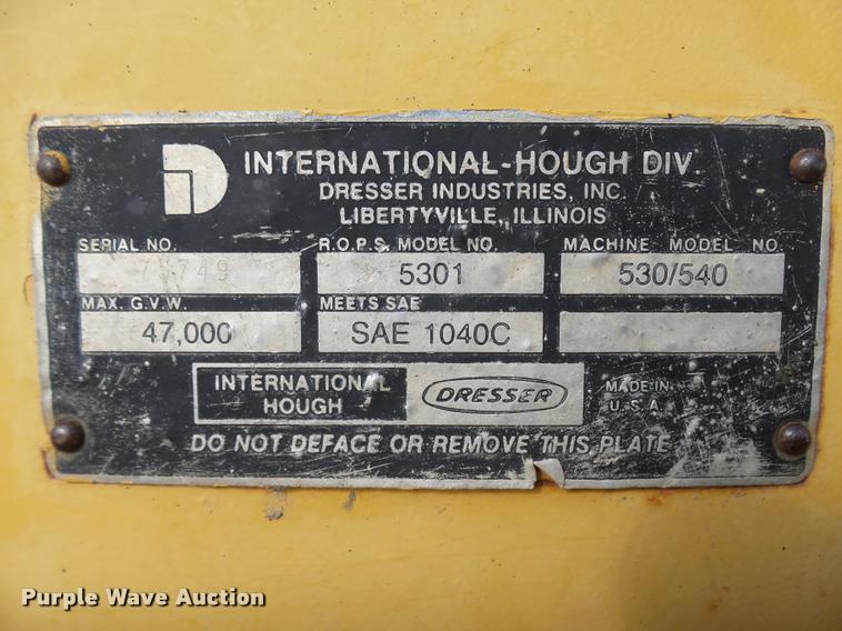 image for item DA4255 1989 Dresser 540 wheel loader