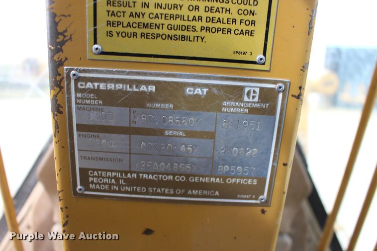 image for item DA4290 1988 Caterpillar 120G motor grader