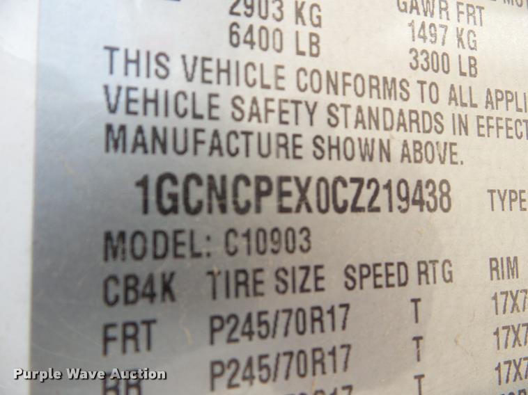 image for item DB3575 2012 Chevrolet Silverado 1500 pickup truck