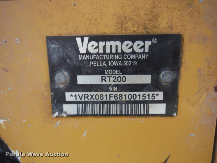 image for item K7713 2008 Vermeer RT200 trencher