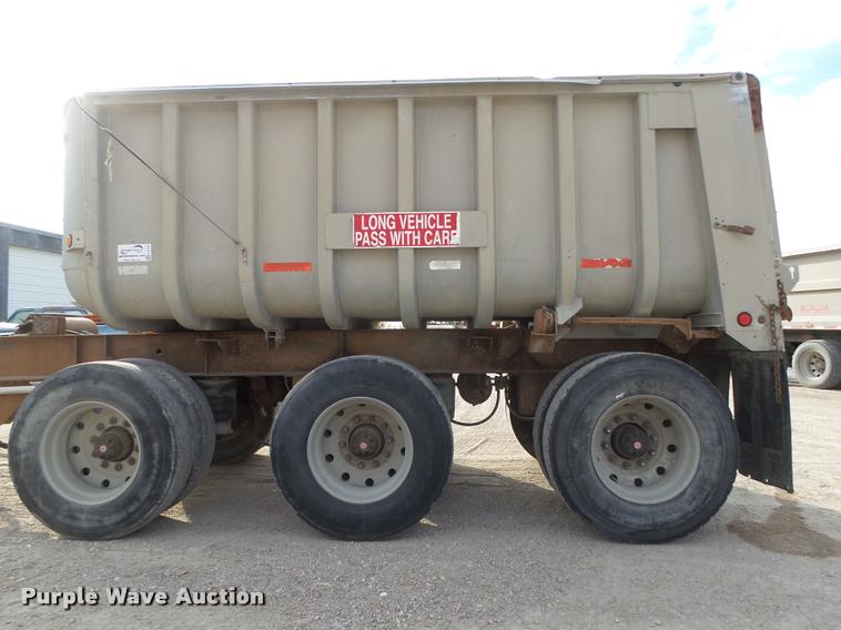 image for item L4119 1990 Fruehauf aluminum end dump pup trailer