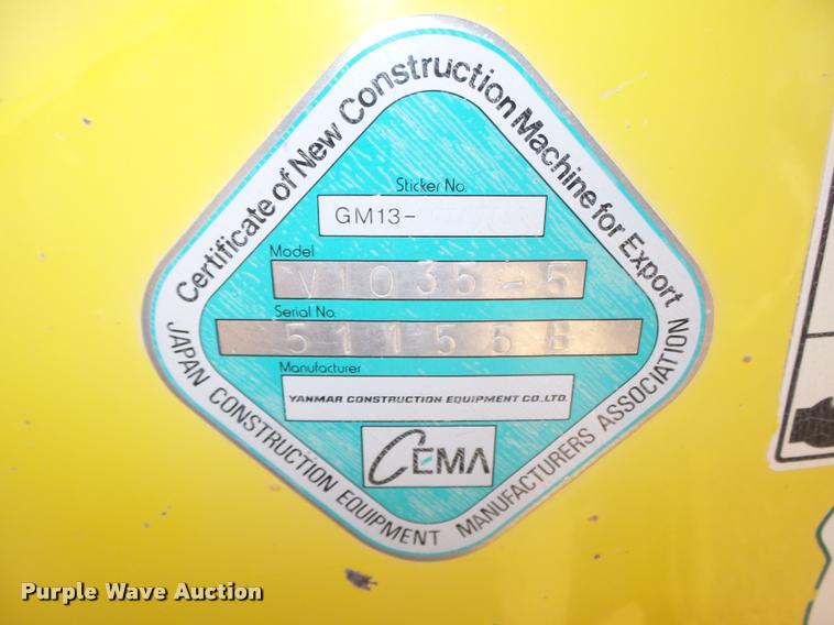 image for item L4121 2007 Yanmar VI035-5 mini excavator