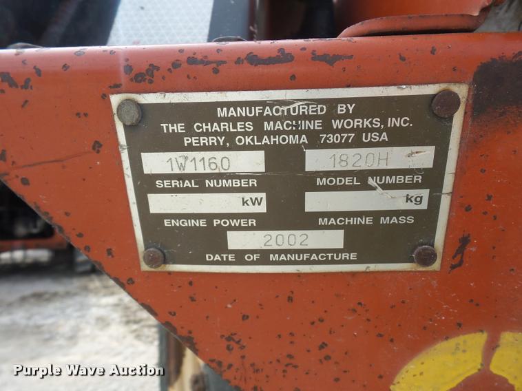 image for item L4377 2002 Ditch Witch 1820 trencher