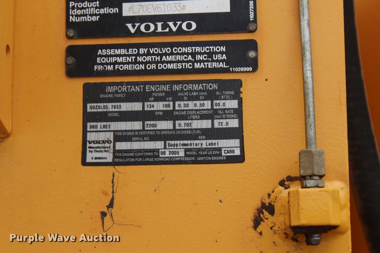 image for item L4852 2006 Volvo L70E wheel loader